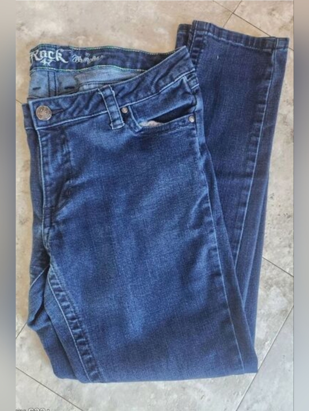 18 Rock 47 by Wrangler Ultra low rise dark blue denim jeans